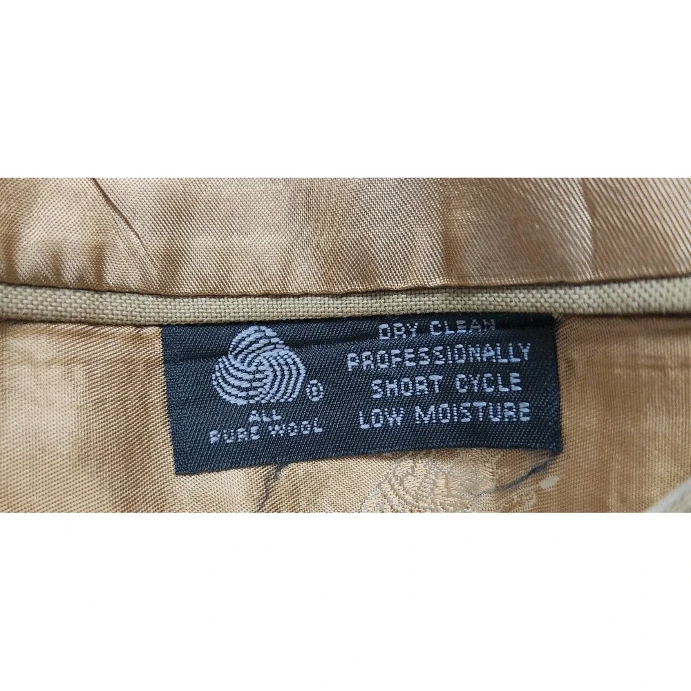 Burberrys‎ Pure Wool Blazer Sport Coat Jacket Gold Buttons Tan Logo Lined